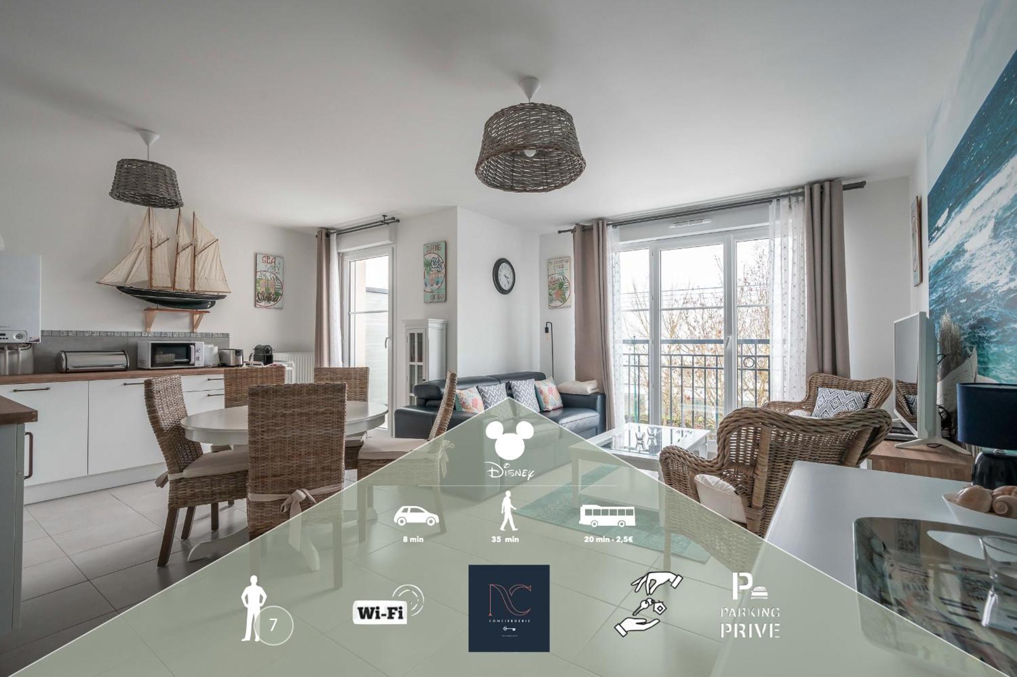 *Disneyland-Paris* 7Pers, Wifi, Netflix, Parking Montévrain Dış mekan fotoğraf